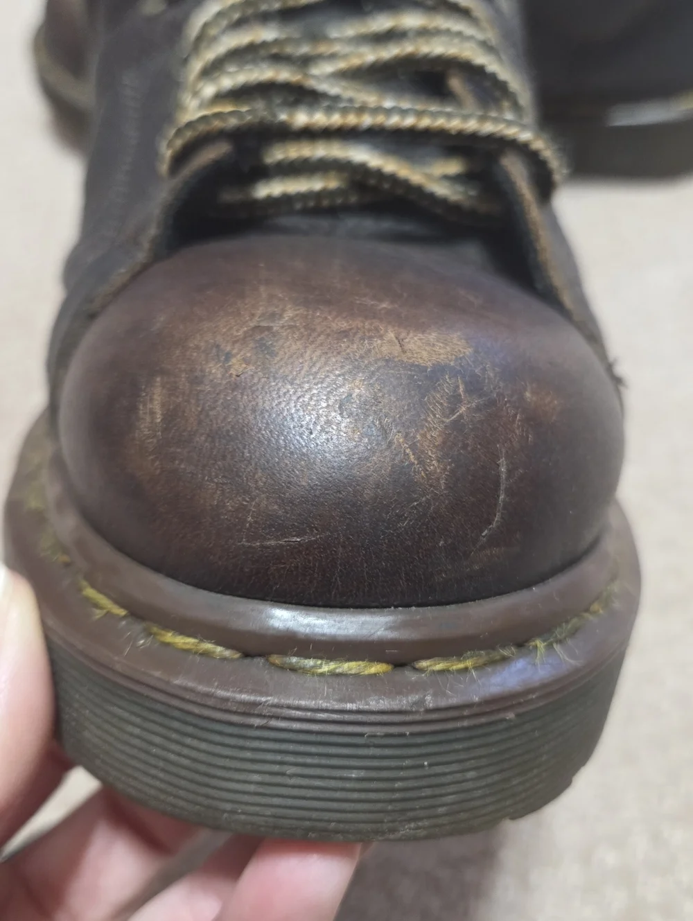 Dr. Martens brown leather chunky lace-up oxfords‎ Made In England Mens Sz 12